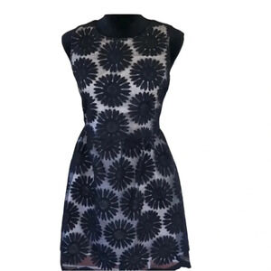 2/$30 Ellison Size Large Dress Black Lace Nude Daisy Floral Geometric Cocktail